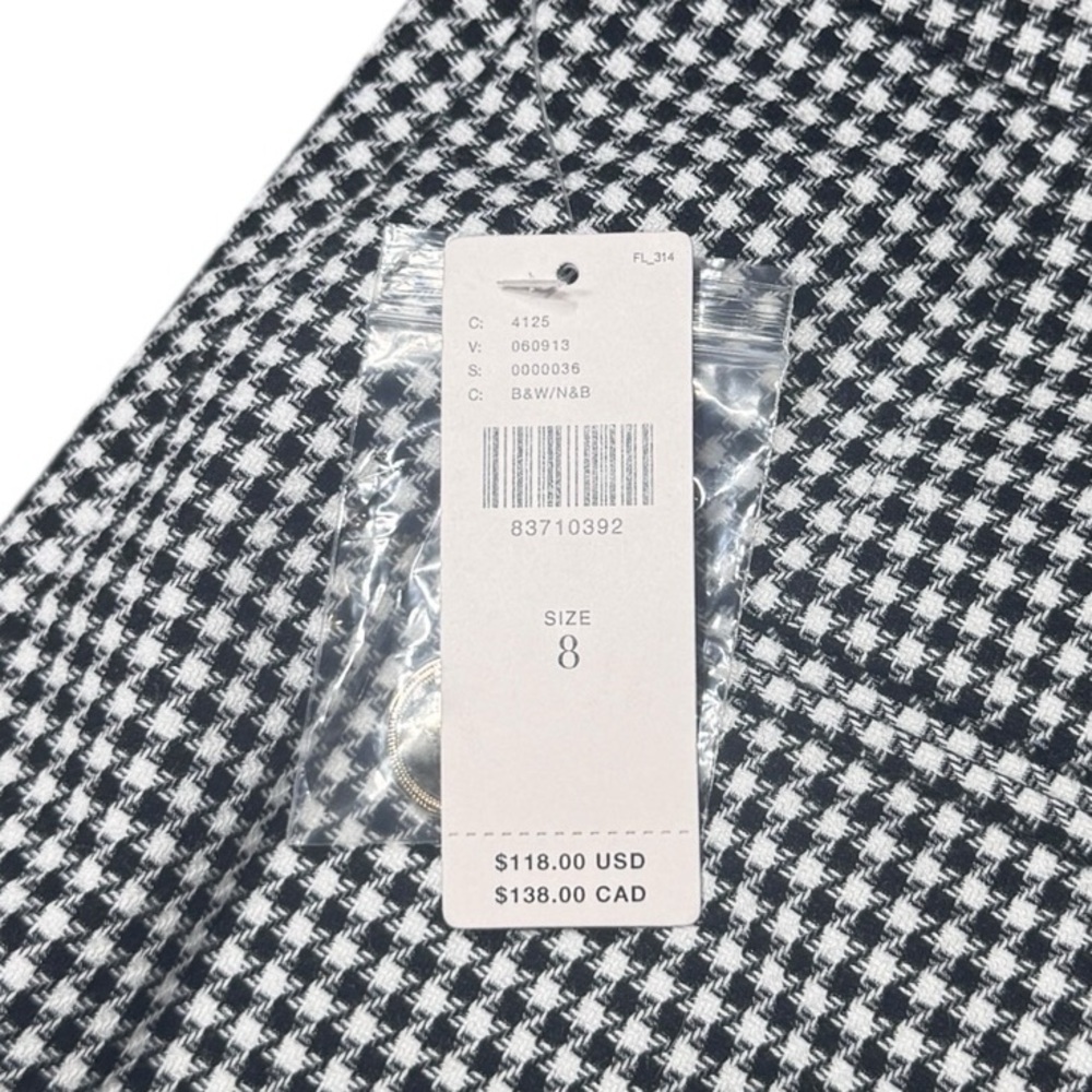 NWT Maeve Tailored Culotte Shorts Houndstooth Black White Size 8 - Picture 15 of 15